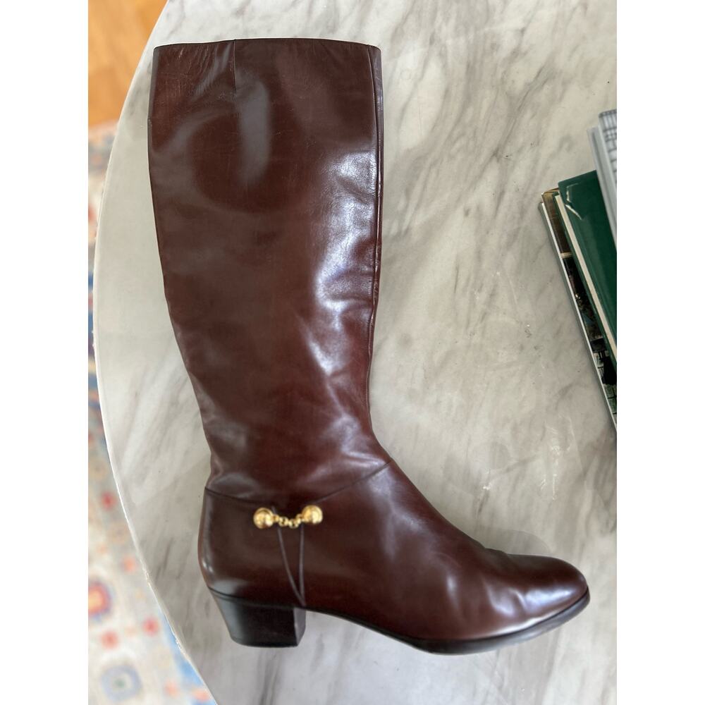 Salvatore Ferragamo Brown vintage knee Riding Style Boot 38 - Picture 7 of 16
